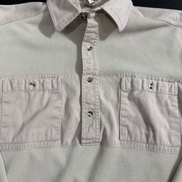 Vintage‎ Norm Thompson Polo Shirt Men's Large Beige Banded Waist Pockets - Picture 5 of 9